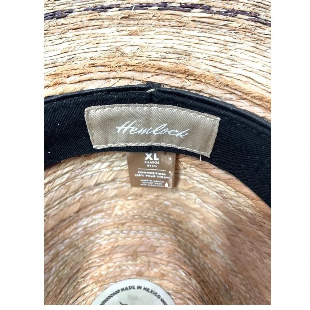 Hemlock Hat Madero Fedora 100% Palm Straw Hat Size XL unisex toast tan boho